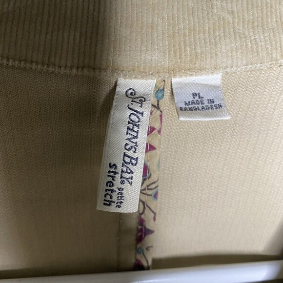 St. Johns Bay Womens Khaki Tan Corduroy Blazer Jacket Pockets Buttons - Picture 4 of 12